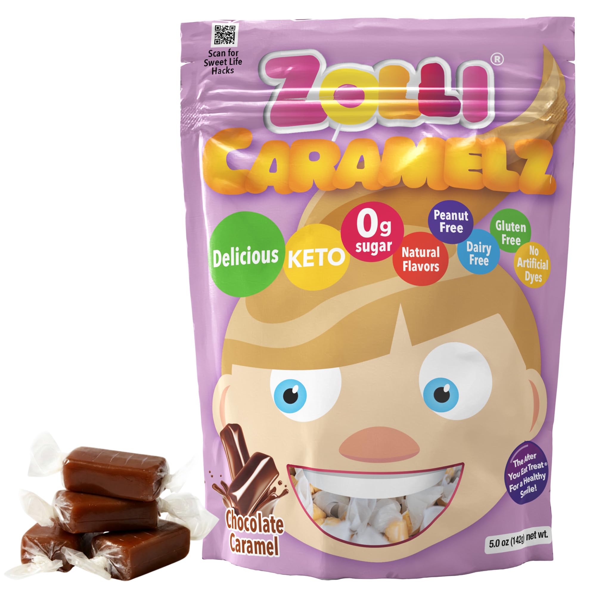 Amazon.com: Zolli Caramelz Sugar-Free Candy - Creamy, Chewy, Dye